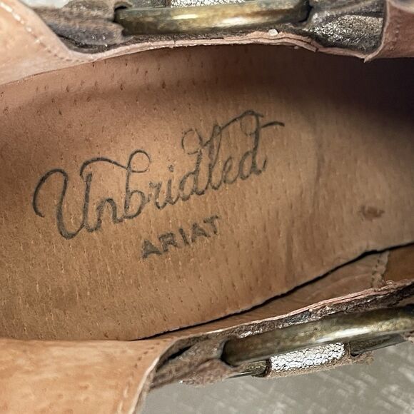 Ariat Unbridled Metallic Leather Jaelle Western Ankle Boots Harness Rodeo 8 M - Picture 10 of 15